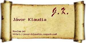 Jávor Klaudia névjegykártya